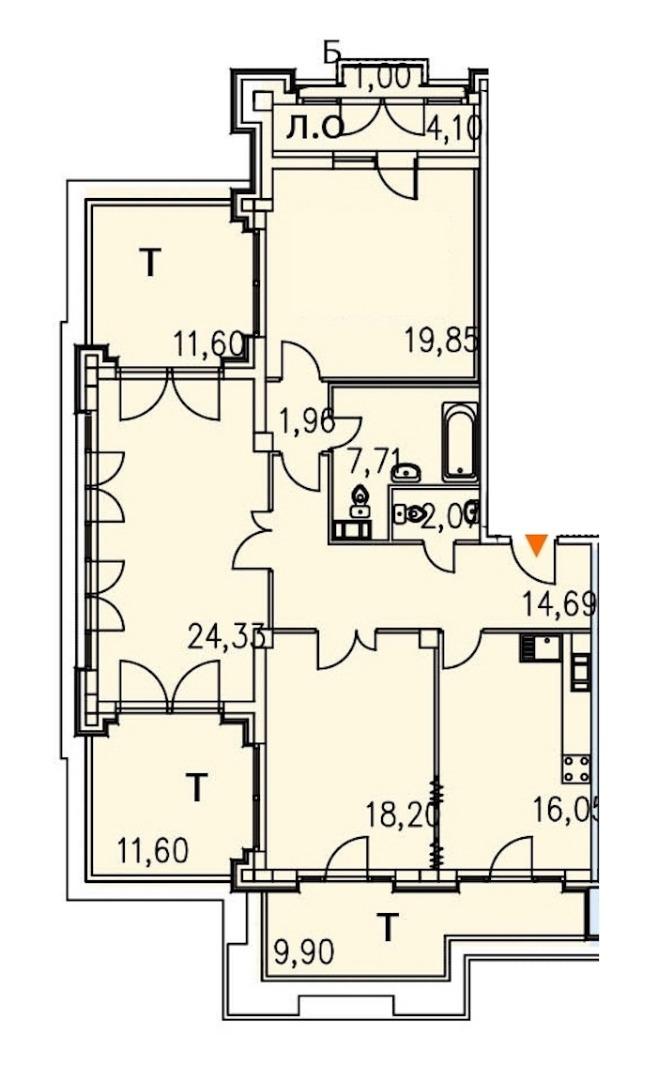 Продажа 3-комнатной новостройки, Санкт-Петербург, Московский Проспект,  185