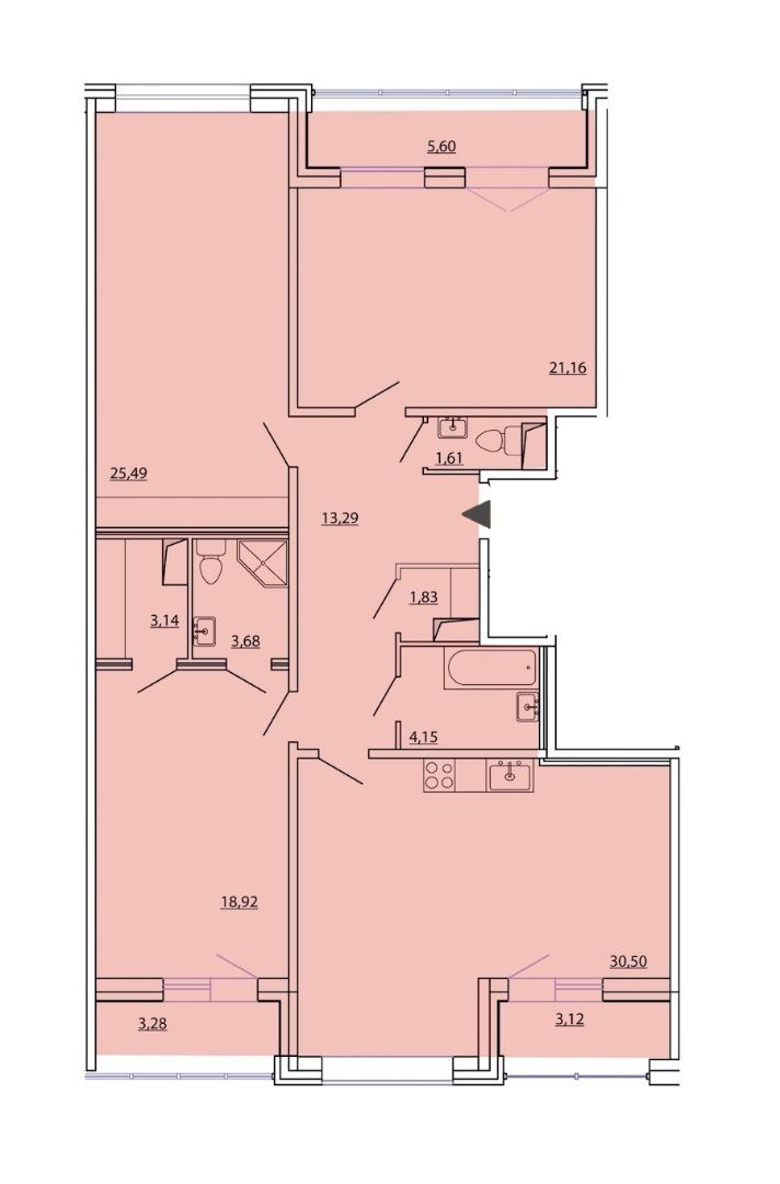 Продажа 3-комнатной новостройки, Санкт-Петербург, Петровский Проспект,  20