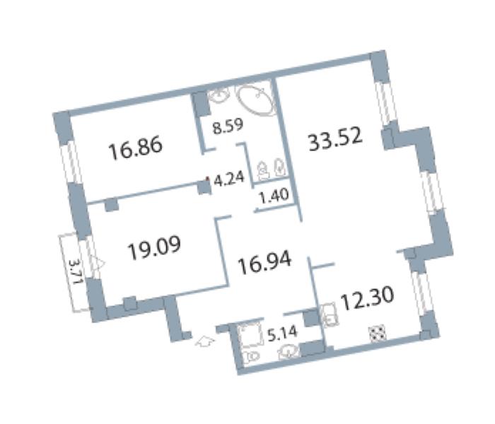 Продажа 3-комнатной квартиры, Санкт-Петербург, Морской Проспект