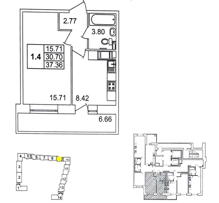 Продажа 1-комнатной квартиры, Санкт-Петербург, Полюстровский Проспект,  25