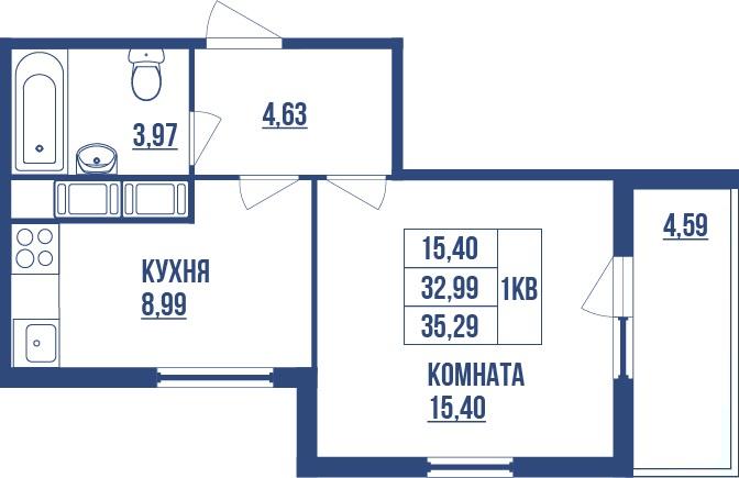 Продажа 1-комнатной квартиры, Санкт-Петербург, Октябрьская Набережная,  42