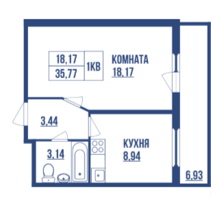 Продажа 1-комнатной квартиры, Санкт-Петербург, Парашютная Улица,  42