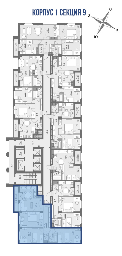 Продажа 3-комнатной новостройки, Санкт-Петербург, набережная Октябрьская,  40А