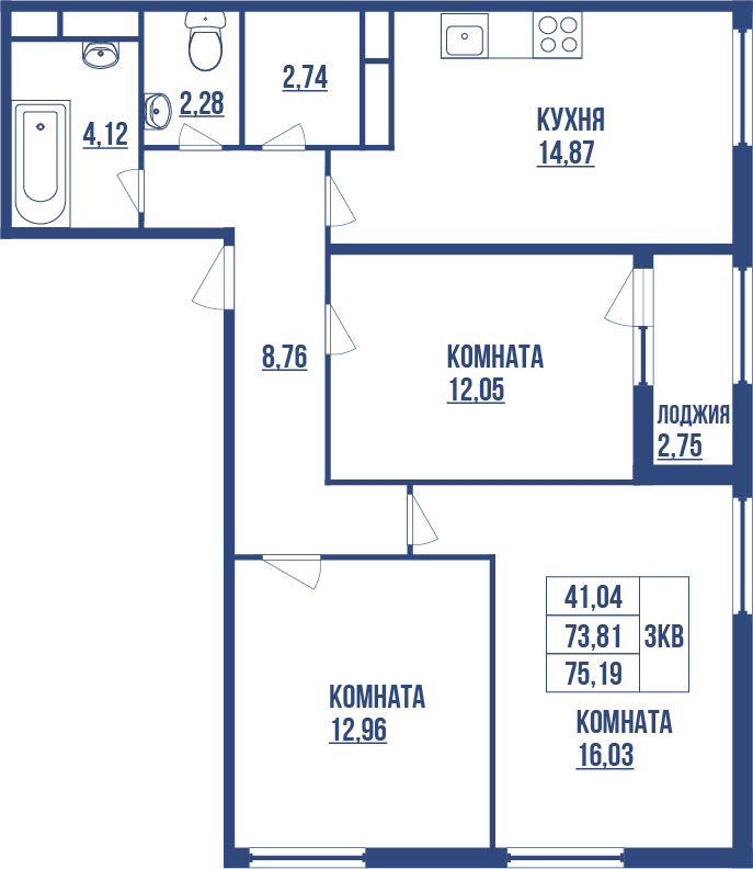 Продажа 3-комнатной новостройки, Санкт-Петербург, Земледельческая Улица,  3