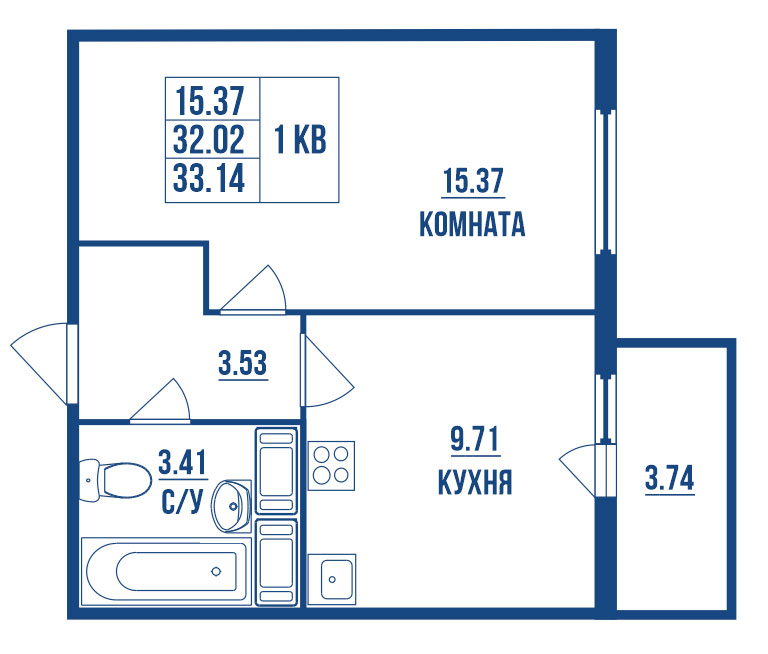 Продажа 1-комнатной новостройки, Санкт-Петербург, набережная Октябрьская,  44