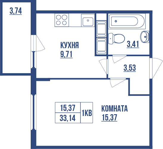 Продажа 1-комнатной новостройки, Санкт-Петербург, набережная Октябрьская,  44