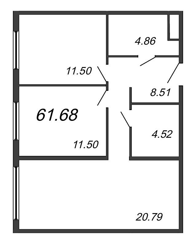 Продажа 2-комнатной новостройки, Санкт-Петербург, Большевиков Проспект,  34