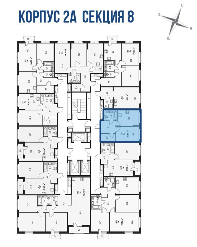 Продажа 1-комнатной новостройки, Санкт-Петербург, Орлово-Денисовский проспект Проспект,  19